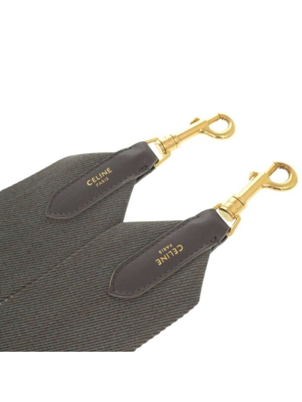 Celine Jacquard Short Strap Canvas Leather Gray Shoulder Bag - Picture 4 of 6